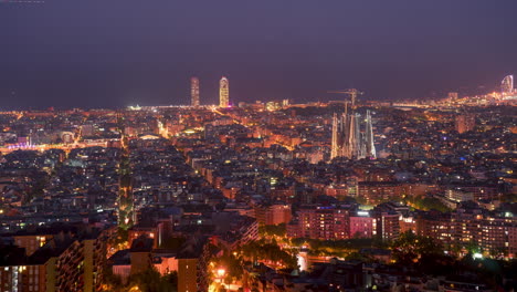 timelapse of barcelona seen from the turó de la rovira or bunkers del carmel