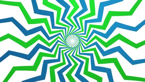 raios e formas em zig-zag verde azul fundo animado