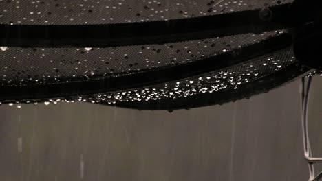 close up raining drop with tv antenna, communication satellite dish. the problem is no signal when it rains is concept. raining season