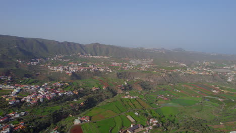 Panoramic-aerial-view-of-the-city-of-Valsequillo-on-the-island-of-Gran-Canaria-on-a-sunny-day