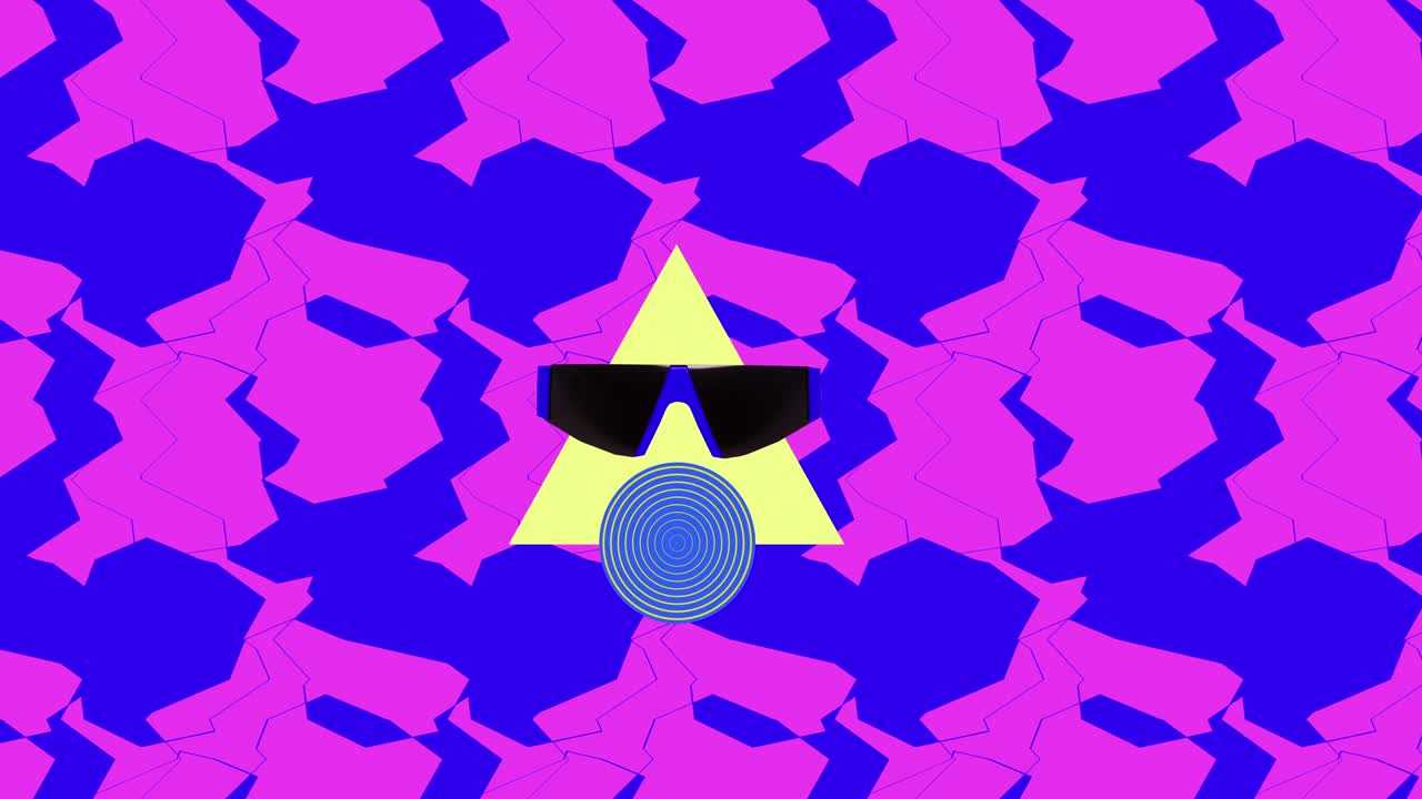 Animation fashion art. Stylish sunglasses and minimal  geometry design