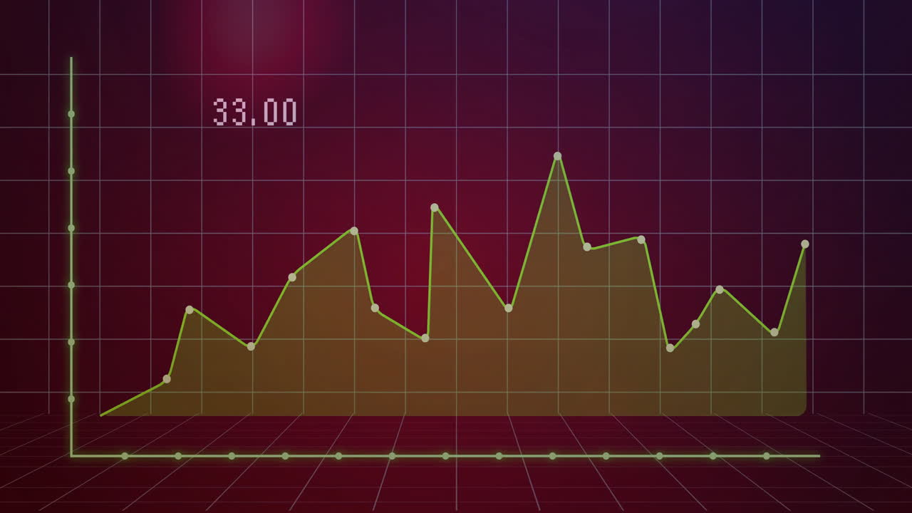 animación del procesamiento de datos y diagramas en tonos de colores