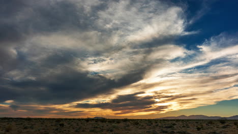 heaven shines down on the mojave desert landscape in this sunset time lapse