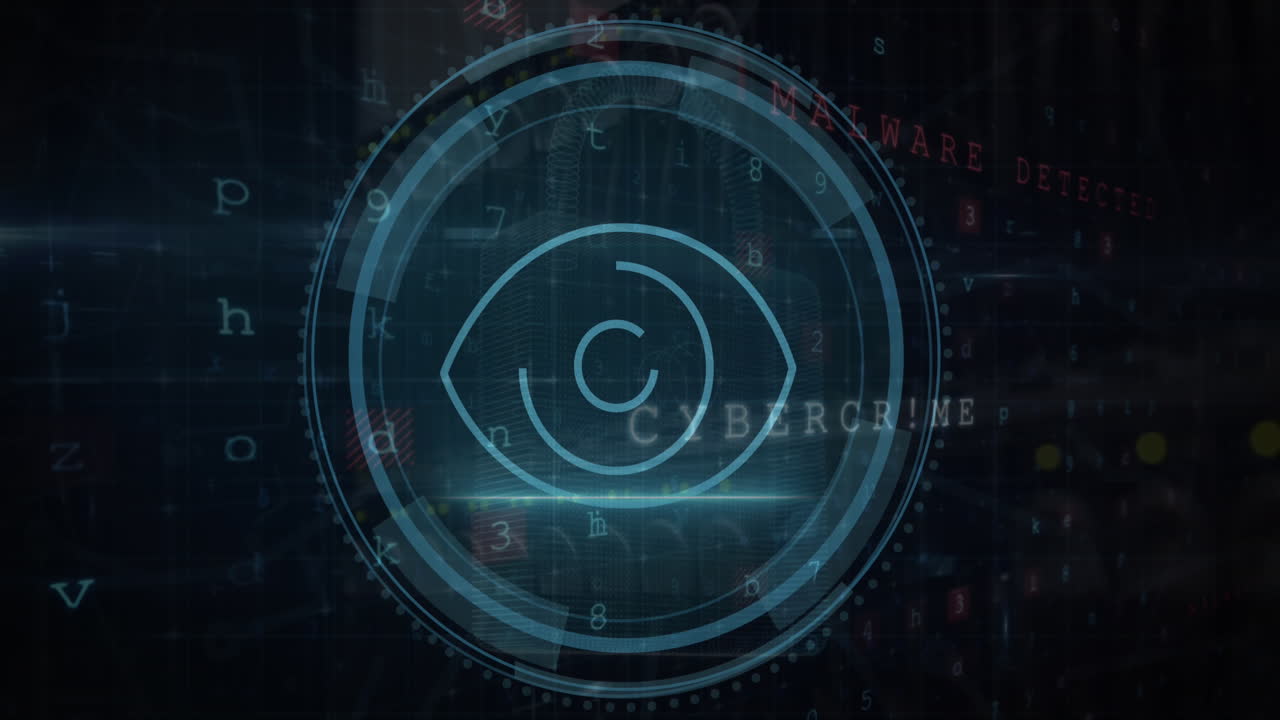 animación del procesamiento de datos sobre el icono del ojo