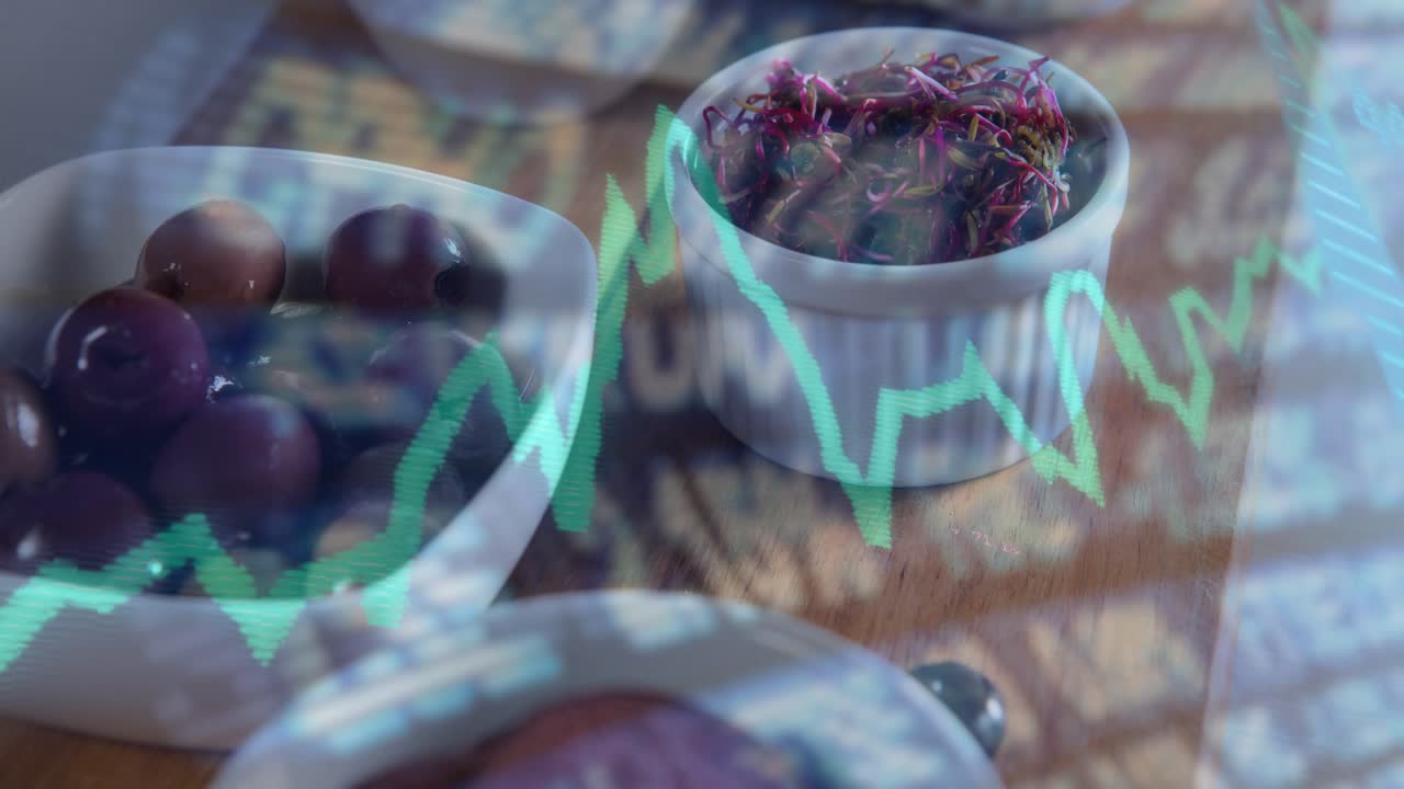 Teal chart appearing on load, waving over table while vessels static to show markets