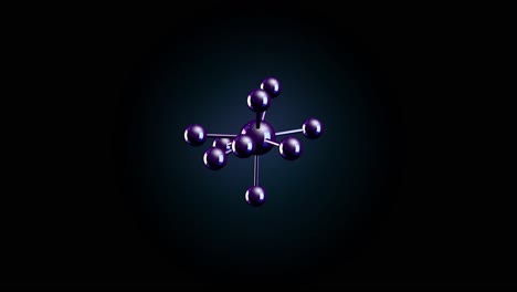 purple molecule on a black background