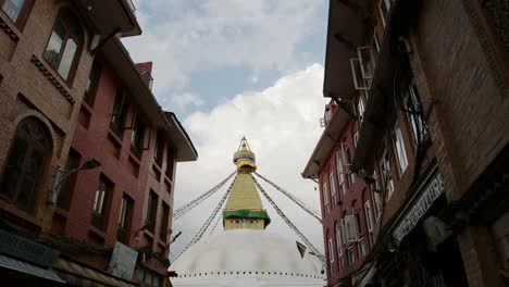 Old Historic Buildings in Kathmandu, Buddhist Temple in Nepal at a Famous Landmark in Kathmandu for Buddhism