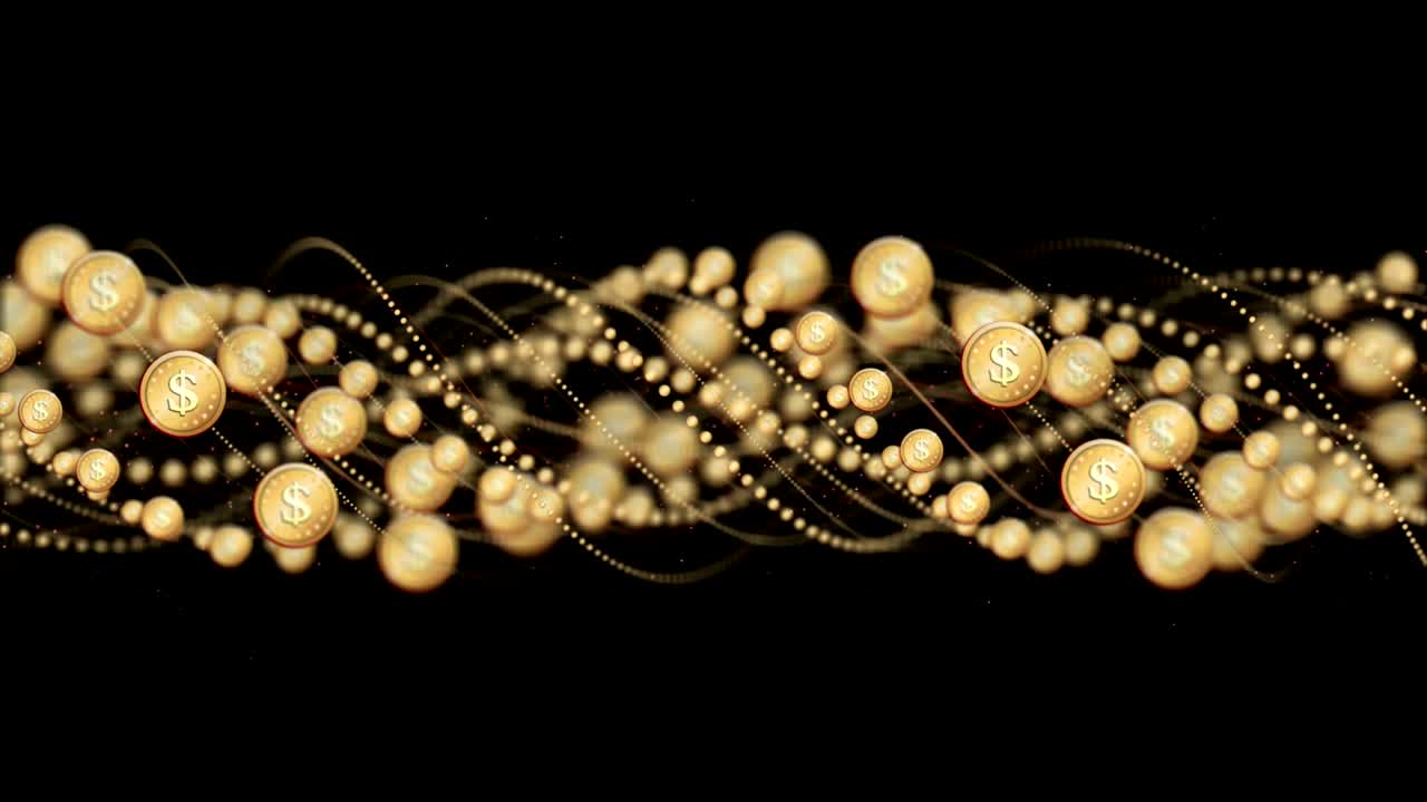 Animazione di denaro in dollari, Sfondo, Rendering, Loop, con Canale Alfa