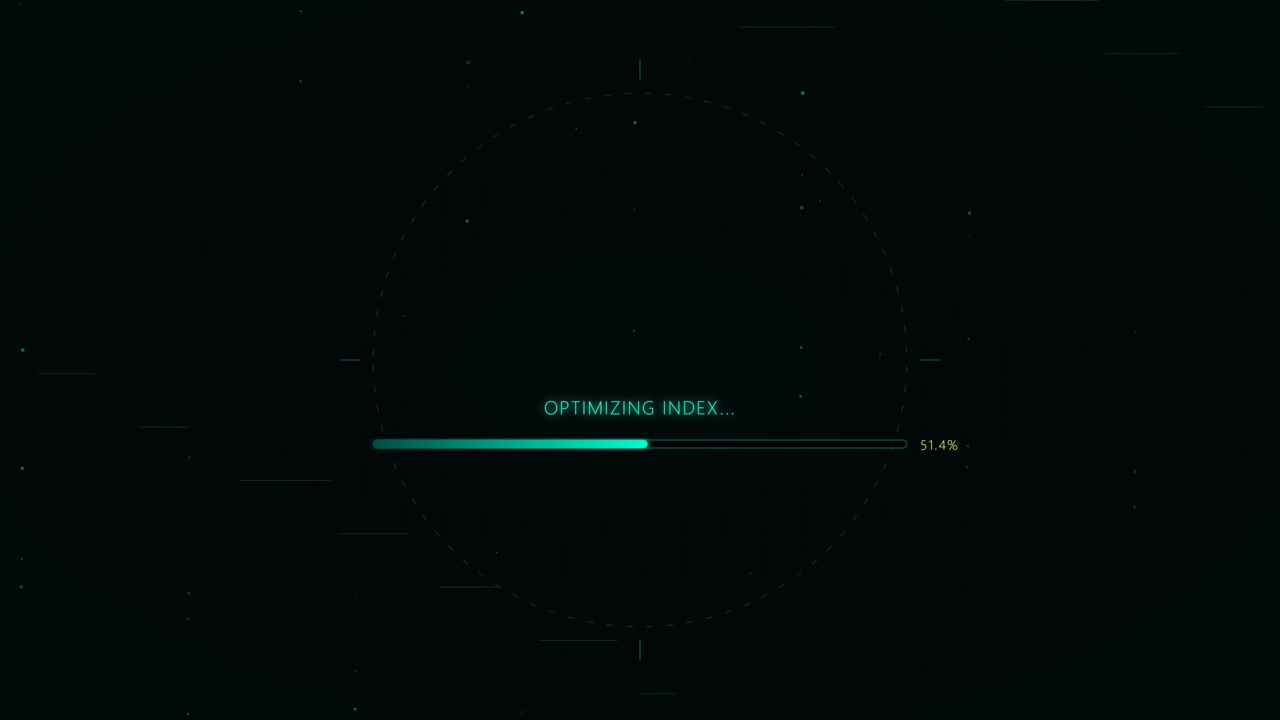 Digital Progress Bar Loading with Technical Data Processing Text