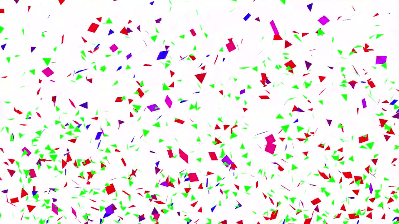 Confetti colorati che cadono su uno sfondo bianco
