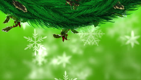 animación de la decoración navideña sobre la nieve que cae