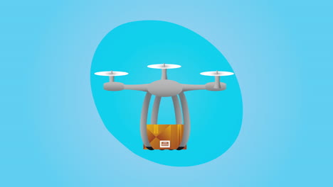 postal service animation with drone lifting boxes