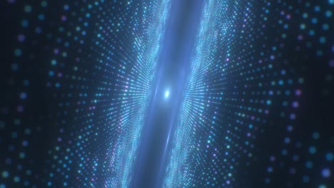 blue neon glow light abstract outer space data particles fly through - 4k seamless vj loop motion background animation