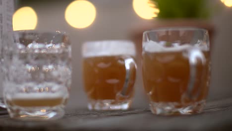 beers placed on table