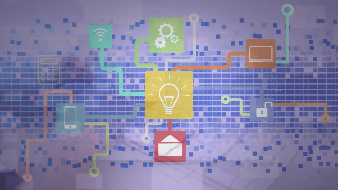 Animation of connections with icons and data processing