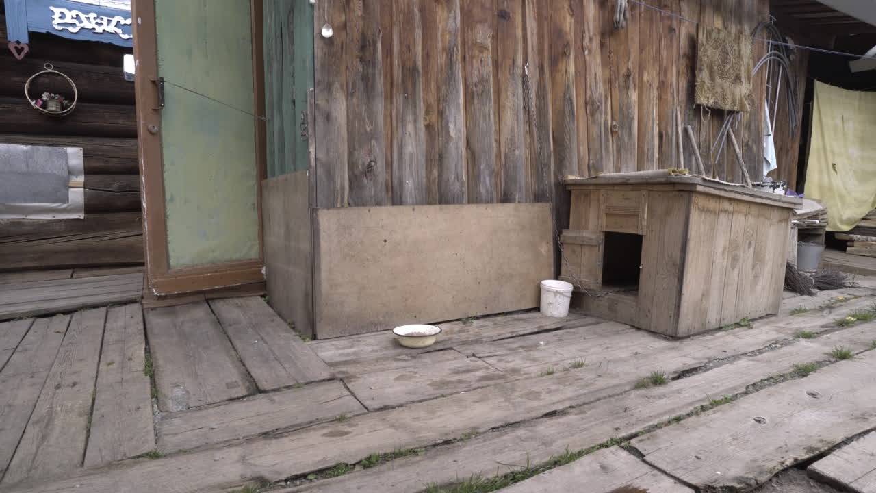 Dog House in a Rustic Wooden House Exterior
