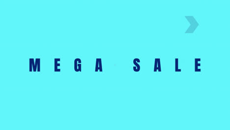 animation of mega sale in dark blue text over changing colourful line circles