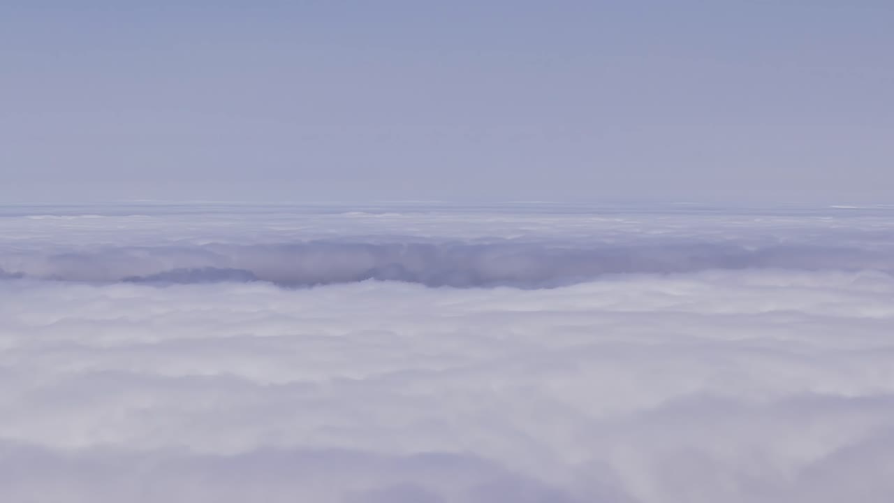 Aerial view of clouds over the beautiful landscape of Madeira, Portugal