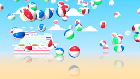 animación abstracta con bolas de playa que rebotan
