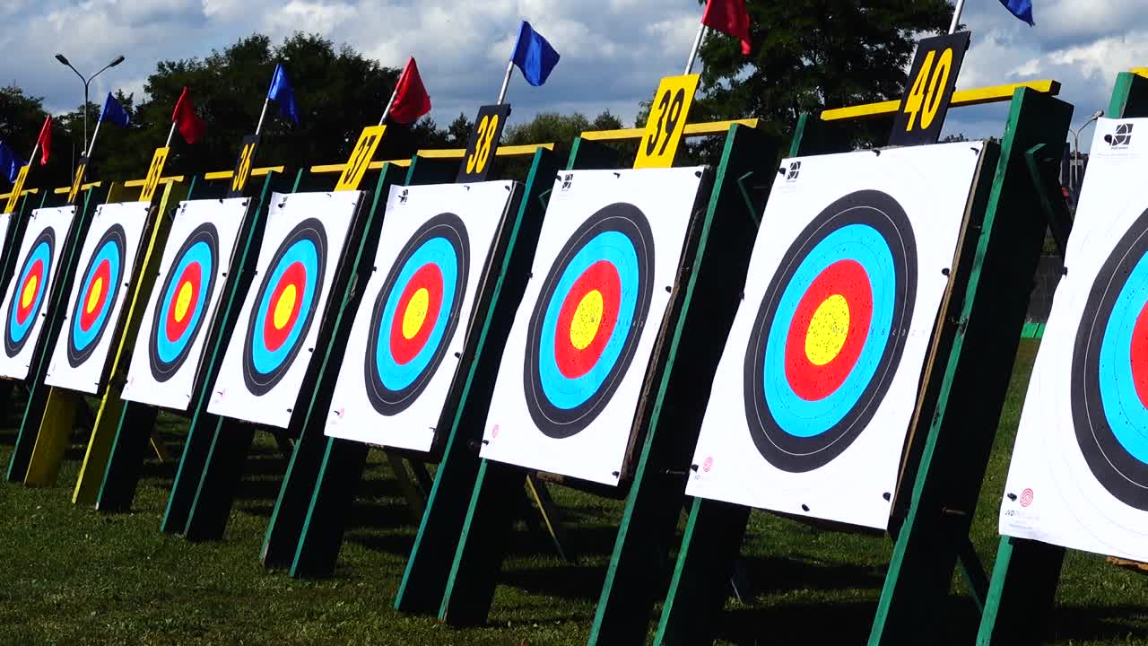 Targets for archery. Shooting in the summer