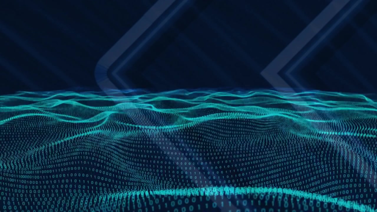 Animation of network of glowing mesh and connections