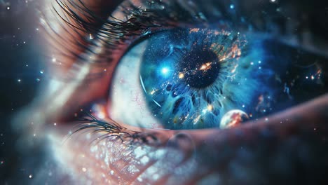 eye gazing into the cosmos