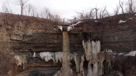 winter waterfall with icicles