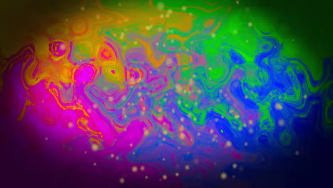 animación de manchas amarillas sobre un fondo en movimiento de colores