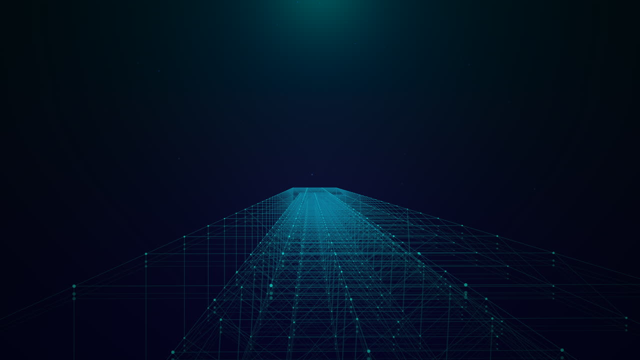 Hurtigt bevægende lysstriber, der repræsenterer fiberoptiske kabler og cloud computing. Koncept for big data-infrastruktur og internettets vækst