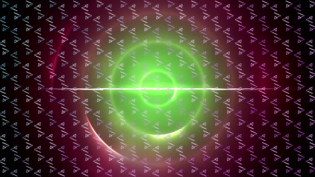 animación digital del diseño de patrones abstractos contra rastros de luz en espiral verde sobre fondo rosa