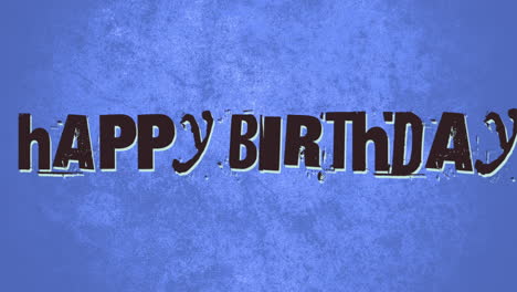 happy birthday on blue grunge pattern