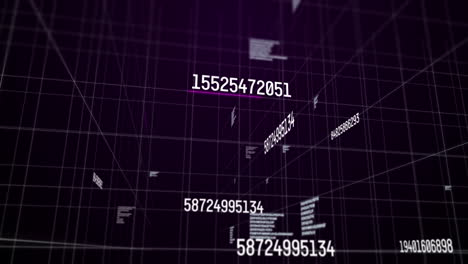 Animation of changing numbers over black background