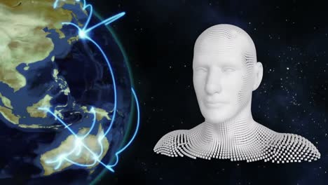 moving human bust with data processing