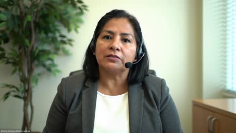 professional latina businesswoman on video conference call