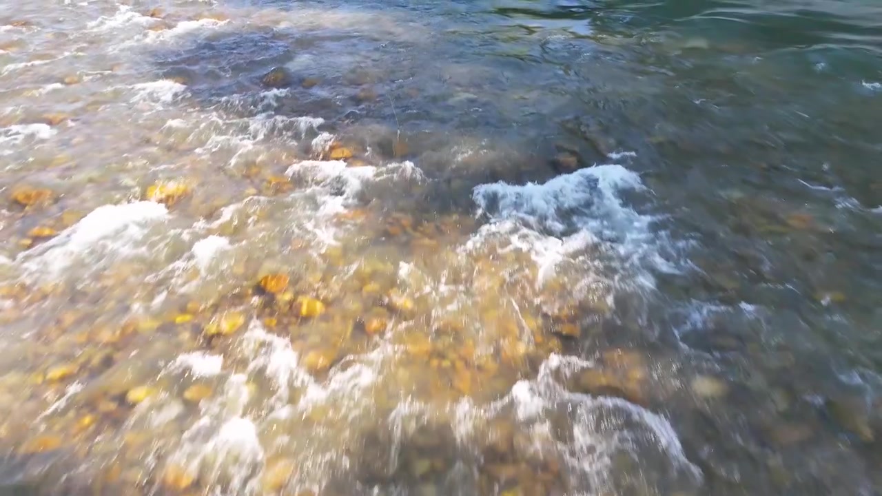 Clear Water Flowing Over Riverbed Stones