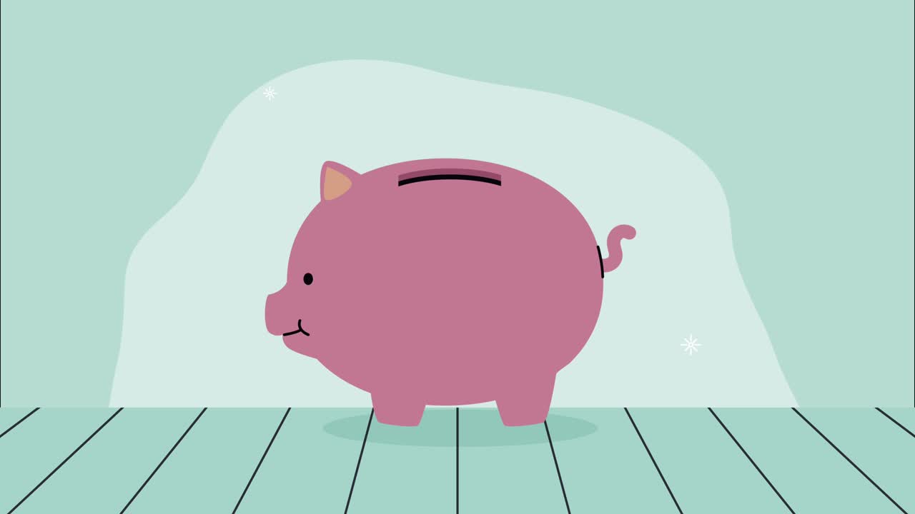 piggy savings money economy animation