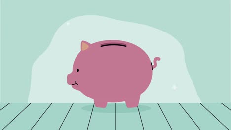 piggy savings money economy animation