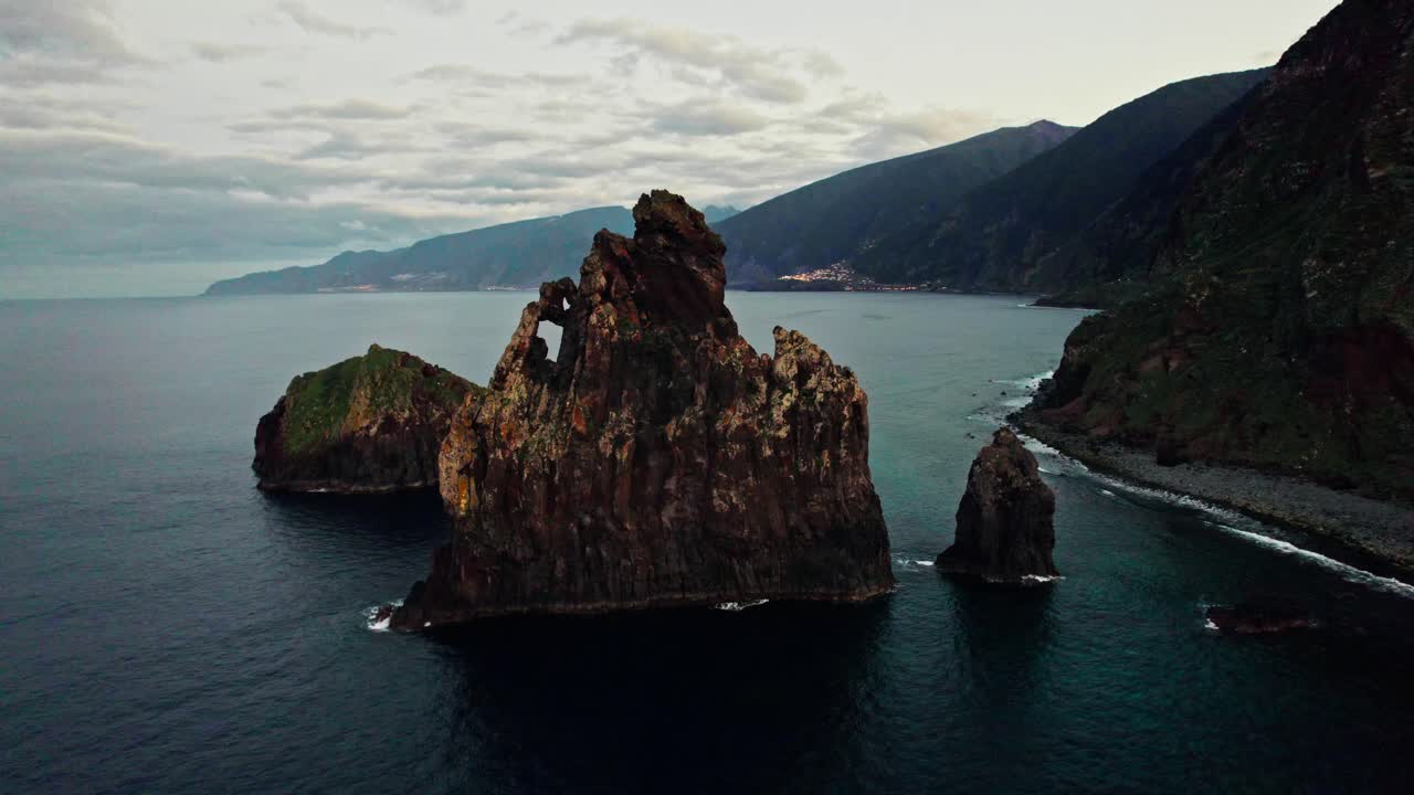 Coastal Rock Formation at Sunset