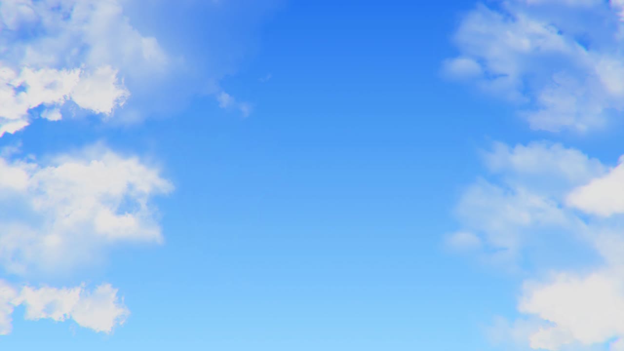 아름다운 파란 하늘과 구름 루프 애니메이션 배경 녹색 화면.