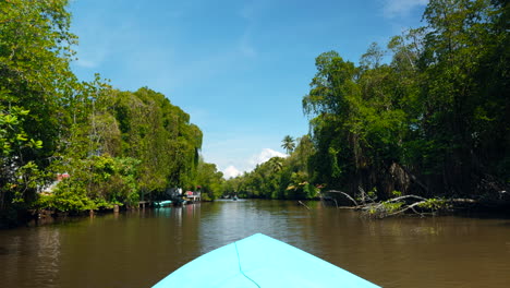 boat trip through a tropical canal