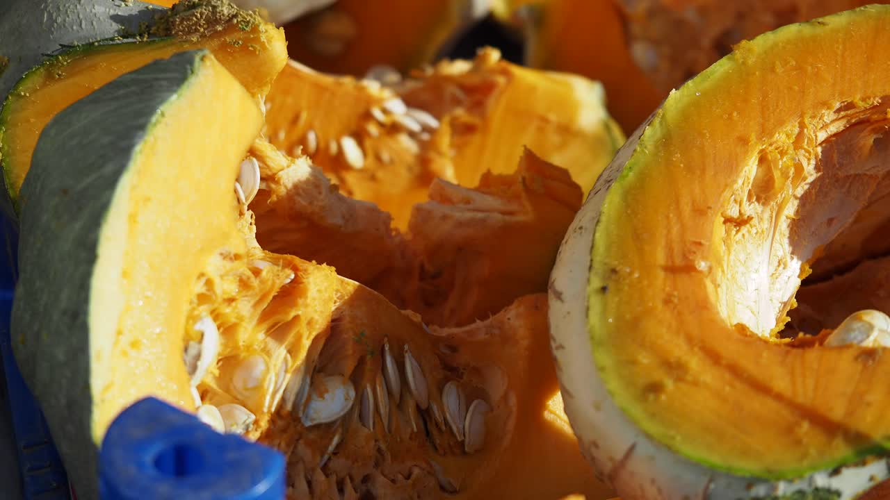 Close-up of Sliced Pumpkins