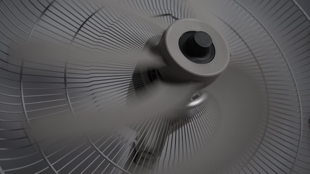 rotation of the fan blades used for ventilation