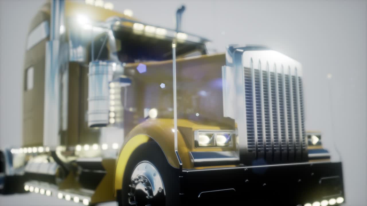 스튜디오에서 밝은 미국 트럭 트랙