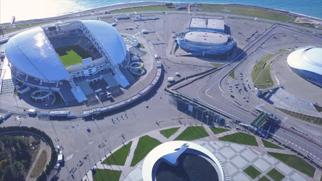 vista aérea del complejo deportivo y de carreras
