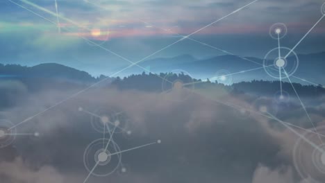 animación de la red de conexiones sobre el paisaje