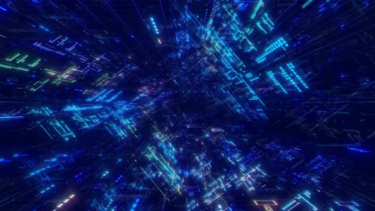 Animacja tunelu cyfrowej cyberprzestrzeni