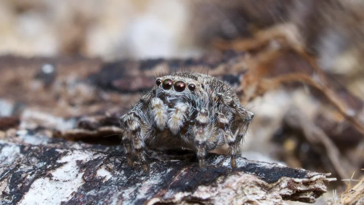 araña pavo real, hembra maratus spicatus