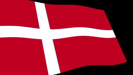 denmark flag slow waving in perspective, animation 4k footage