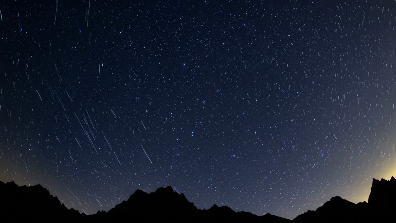 Star Trails Over Mountains