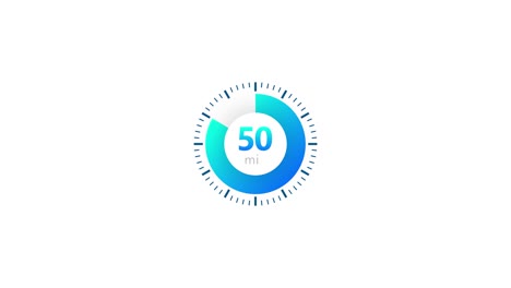 the 50 minutes timer. stopwatch icon in flat style. illustration.